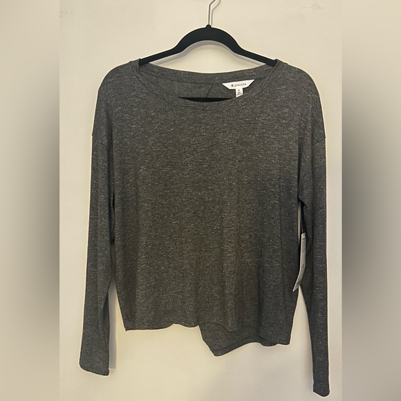 Athleta Heather Grey Twist Back Long Sleeve - Picture 2 of 4